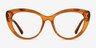 Kitty Crystal Orange AcetateEyeglass Frames from EyeBuyDirect, Front View