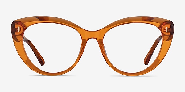 Kitty Crystal Orange Acetate Eyeglass Frames