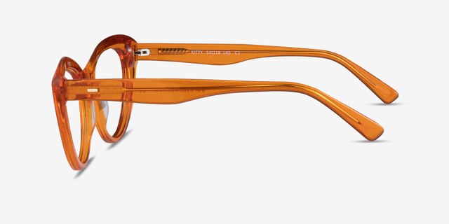 Kitty Crystal Orange AcetateEyeglass Frames from EyeBuyDirect, Side View