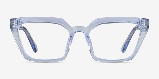 Caitlin Crystal Light Blue AcetateEyeglass Frames from EyeBuyDirect, Front View