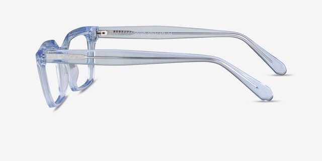 Caitlin Crystal Light Blue AcetateEyeglass Frames from EyeBuyDirect, Side View