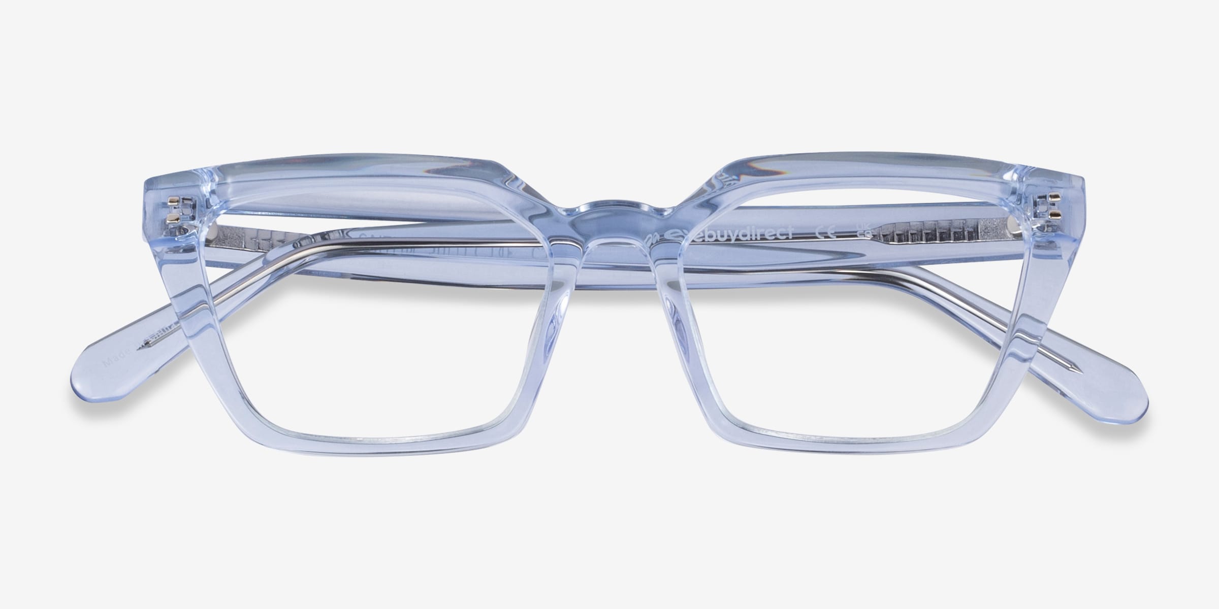 Caitlin Square Crystal Light Blue Full Rim Eyeglasses