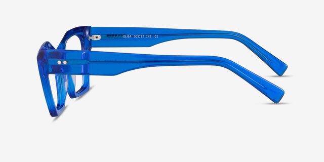 Elisa Crystal Blue AcetateEyeglass Frames from EyeBuyDirect, Side View