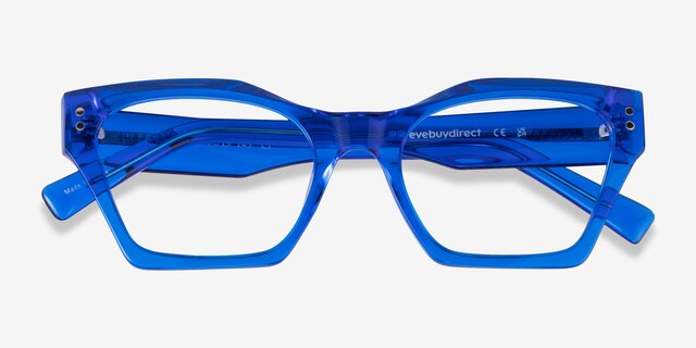 Elisa Crystal Blue AcetateEyeglass Frames from EyeBuyDirect, Closed View