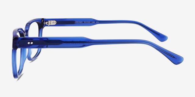 Dreams Crystal Blue AcetateEyeglass Frames from EyeBuyDirect, Side View