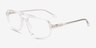 Meditate Crystal Clear AcetateEyeglass Frames from EyeBuyDirect, Angle View