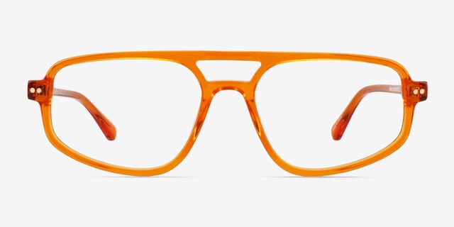 Meditate Crystal Orange AcetateEyeglass Frames from EyeBuyDirect, Front View