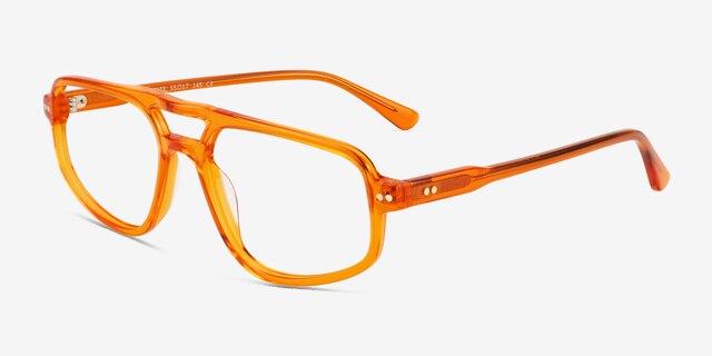 Meditate Crystal Orange AcetateEyeglass Frames from EyeBuyDirect, Angle View