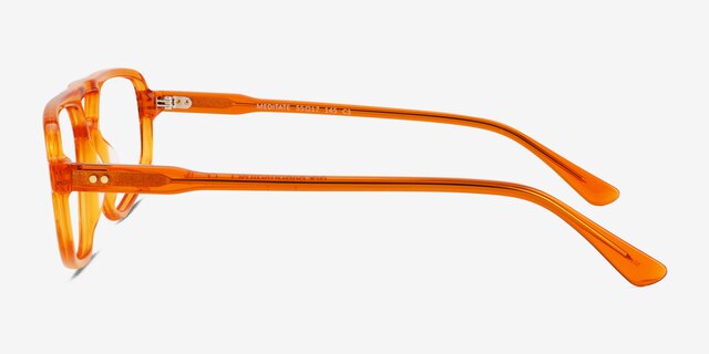Meditate Crystal Orange AcetateEyeglass Frames from EyeBuyDirect, Side View