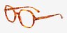 Attract Orange Tortoise AcetateEyeglass Frames from EyeBuyDirect, Angle View