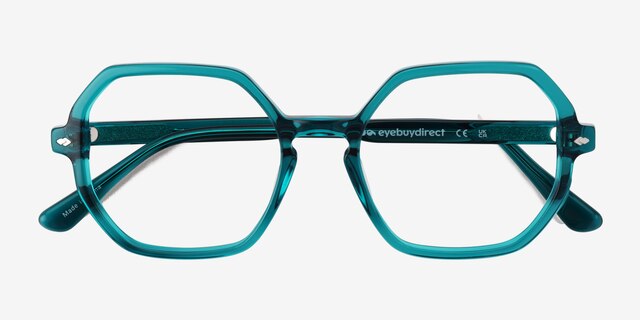 Attract Green Blue AcetateEyeglass Frames from EyeBuyDirect, Closed View