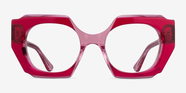 Intention Crystal Red Pink Acétate Montures de lunettes de vue