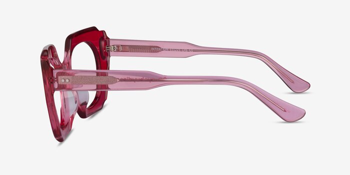 Intention Crystal Red Pink Acetate Eyeglass Frames from EyeBuyDirect