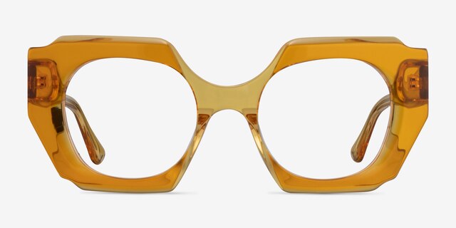 Intention Crystal Yellow AcetateEyeglass Frames from EyeBuyDirect, Front View
