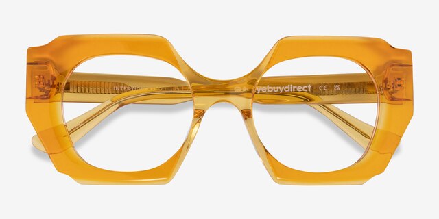 Intention Crystal Yellow AcetateEyeglass Frames from EyeBuyDirect, Closed View