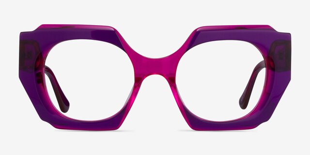 Intention Crystal Purple Pink AcetateEyeglass Frames from EyeBuyDirect, Front View