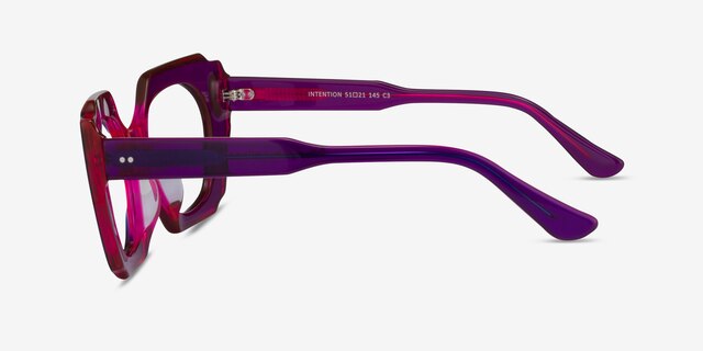 Intention Crystal Purple Pink AcetateEyeglass Frames from EyeBuyDirect, Side View