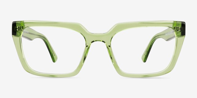 Wisdom Crystal Green AcetateEyeglass Frames from EyeBuyDirect, Front View