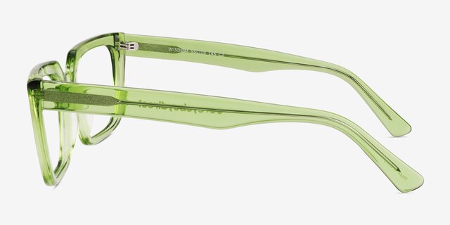 Wisdom Crystal Green AcetateEyeglass Frames from EyeBuyDirect, Side View