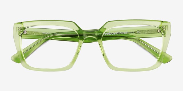 Wisdom Crystal Green AcetateEyeglass Frames from EyeBuyDirect, Closed View