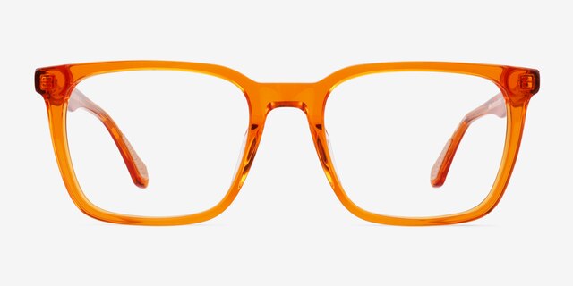 Ambition Crystal Orange AcetateEyeglass Frames from EyeBuyDirect, Front View