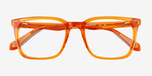 Ambition Crystal Orange AcetateEyeglass Frames from EyeBuyDirect, Closed View