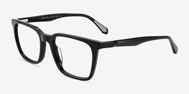 Ambition Black AcetateEyeglass Frames from EyeBuyDirect, Angle View