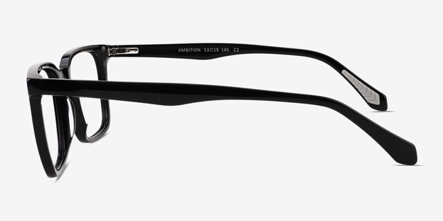 Ambition Black AcetateEyeglass Frames from EyeBuyDirect, Side View