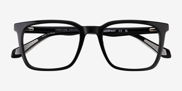 Ambition Black AcetateEyeglass Frames from EyeBuyDirect, Closed View