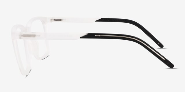 Accelerate Matte Clear PlasticEyeglass Frames from EyeBuyDirect, Side View