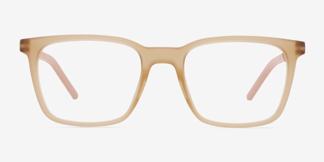 Accelerate Matte Crystal Brown PlasticEyeglass Frames from EyeBuyDirect, Front View