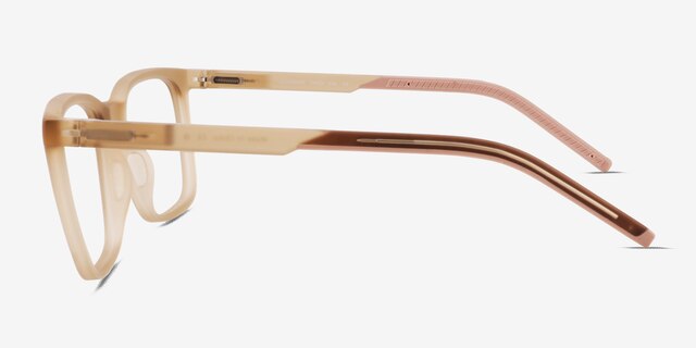 Accelerate Matte Crystal Brown PlasticEyeglass Frames from EyeBuyDirect, Side View