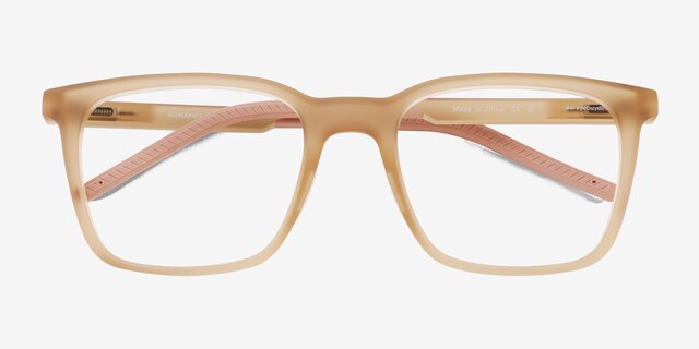 Accelerate Matte Crystal Brown PlasticEyeglass Frames from EyeBuyDirect, Closed View