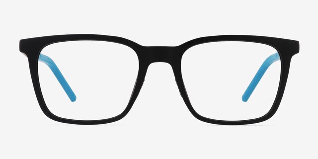 Accelerate Matte Black PlasticEyeglass Frames from EyeBuyDirect, Front View
