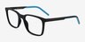 Accelerate Matte Black PlasticEyeglass Frames from EyeBuyDirect, Angle View
