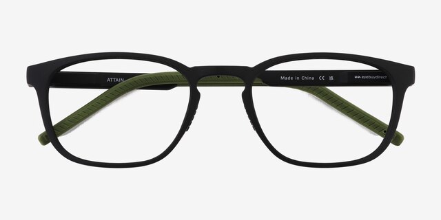 Attain Matte Black PlasticEyeglass Frames from EyeBuyDirect, Closed View