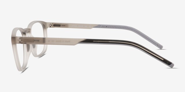 Attain Matte Crystal Gray PlasticEyeglass Frames from EyeBuyDirect, Side View