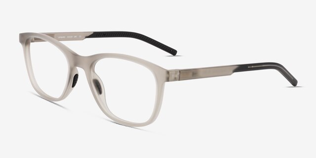 Upward Matte Crystal Gray PlasticEyeglass Frames from EyeBuyDirect, Angle View