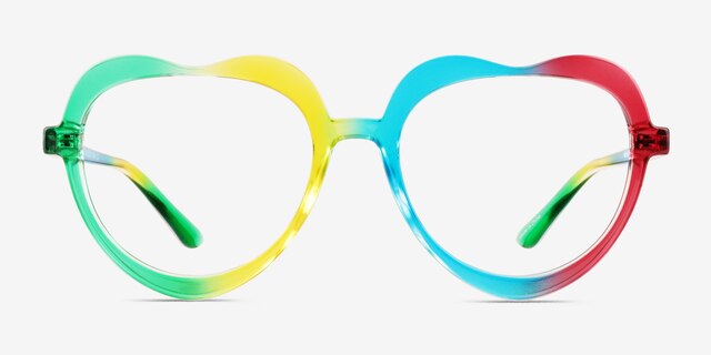 Rainbow Heart Rainbow PlasticEyeglass Frames from EyeBuyDirect, Front View