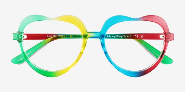 Rainbow Heart Rainbow PlasticEyeglass Frames from EyeBuyDirect, Closed View
