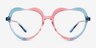 Rainbow Heart Blue Pink PlasticEyeglass Frames from EyeBuyDirect, Front View