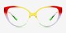 Pride On Multicolore PlastiqueMontures de lunettes de vue d'EyeBuyDirect, Vue de Face