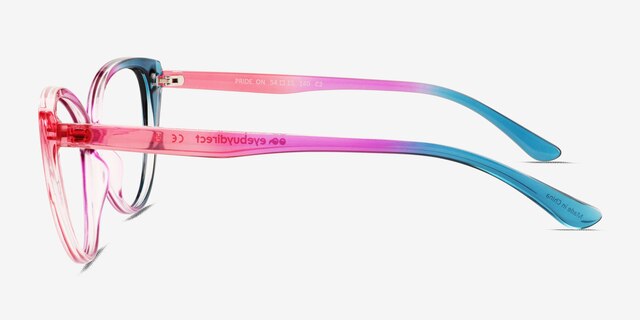 Pride On Purple Pink Rainbow PlasticEyeglass Frames from EyeBuyDirect, Side View