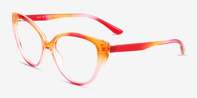 Pride On Orange Pink PlasticEyeglass Frames from EyeBuyDirect, Angle View