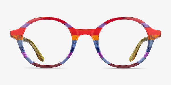 Love Wins Striped Rainbow Acétate Montures de lunettes de vue