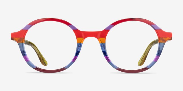 Love Wins Striped Rainbow AcetateEyeglass Frames from EyeBuyDirect, Front View