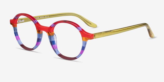 Love Wins Striped Rainbow AcetateEyeglass Frames from EyeBuyDirect, Angle View