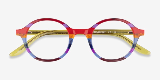 Love Wins Striped Rainbow AcetateEyeglass Frames from EyeBuyDirect, Closed View