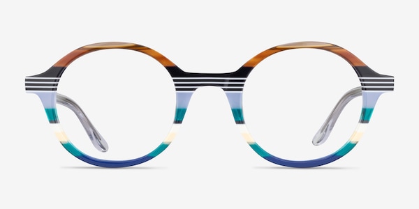 Love Wins Striped Multicolor Acétate Montures de lunettes de vue