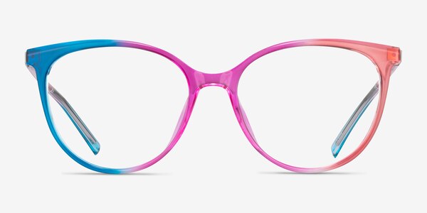 Positivity Purple Pink Rainbow Plastic Eyeglass Frames